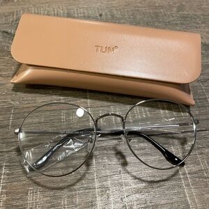 NEW Dark Silver or Gunmetal Round Fashion Glasses